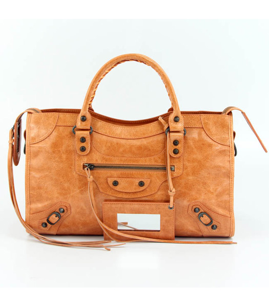 Balenciaga Motorcycle City Bag in pelle Luce Orange Oil (Copp